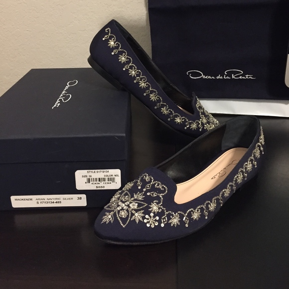 Oscar de la Renta Shoes - Crystal Embroidered ballet/Loafer Flat slip on